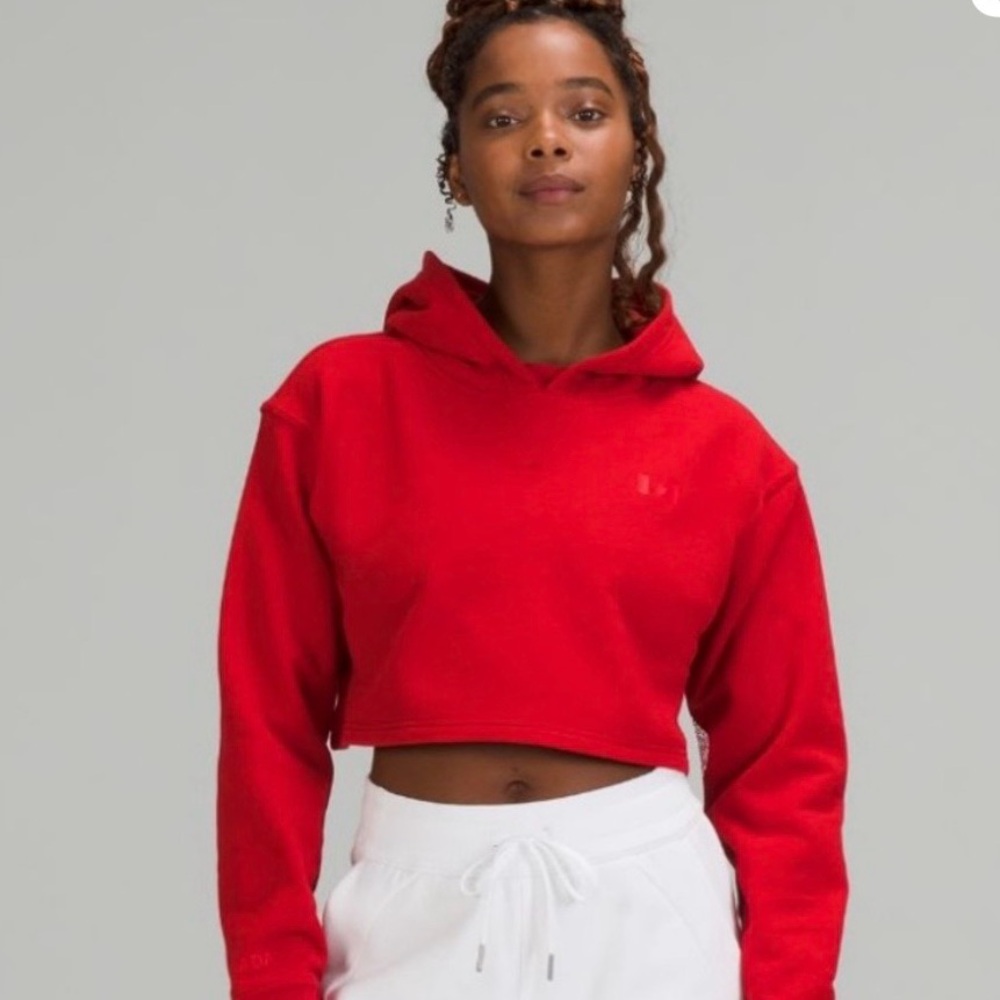 Lululemon Athletica Red Cropped Hoodie